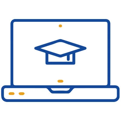 Employee working through Workday training material on a laptop